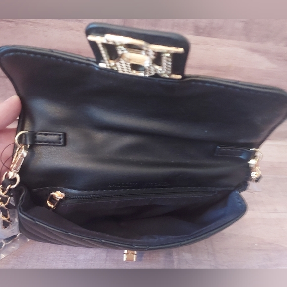 1 DAY SALE! NWT Badgley Mischka Small Black Quilted Vegan Crossbody Bag/Clutch - Picture 10 of 16